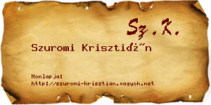 Szuromi Krisztián névjegykártya