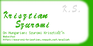 krisztian szuromi business card